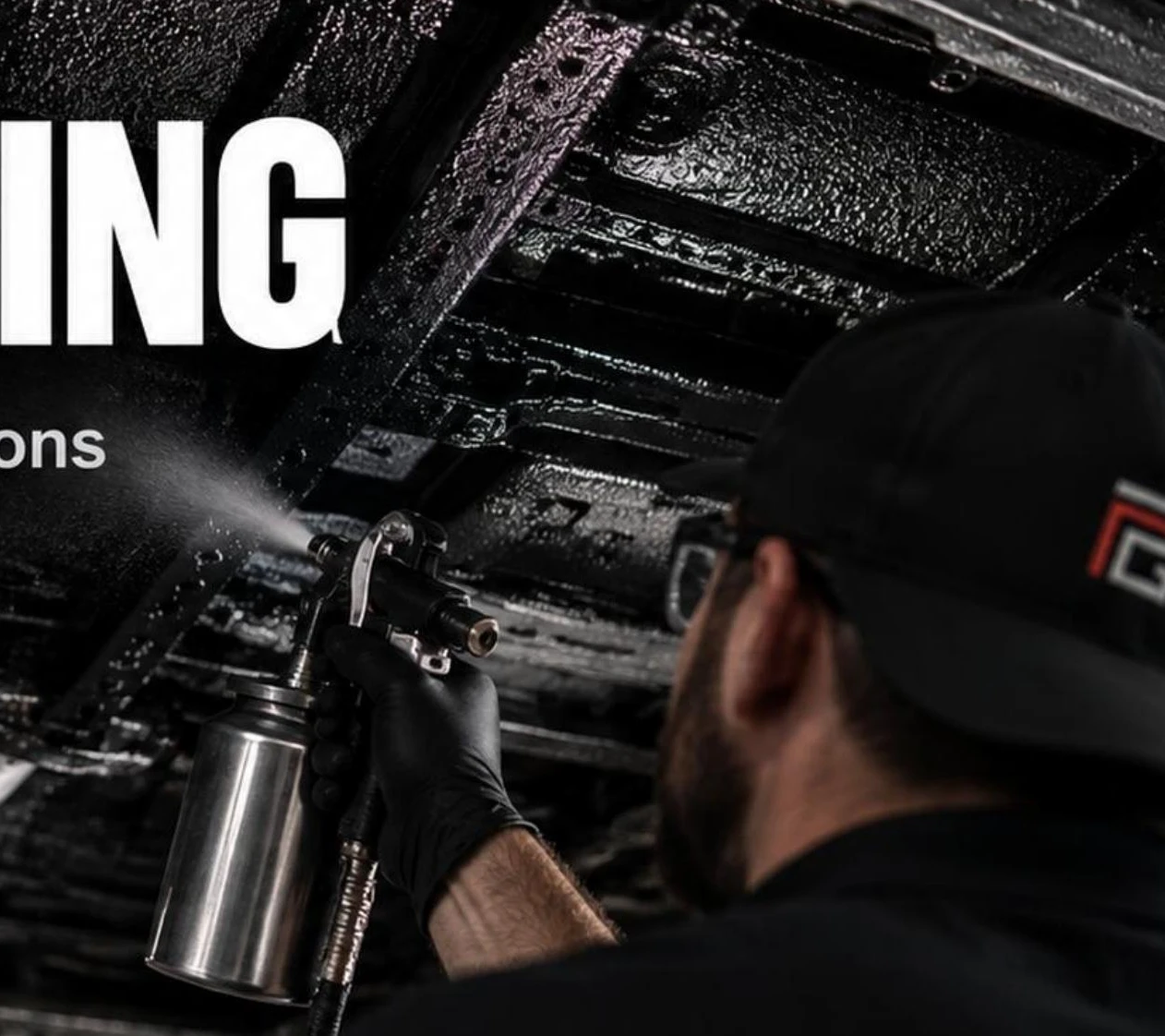 Undercoating application beneath a vehicle
